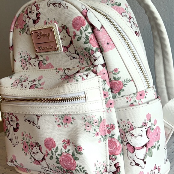 Disney Loungefly Backpack - Marie Aristocats White and Pink Small Bag - Picture 2 of 5